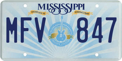MS license plate MFV847