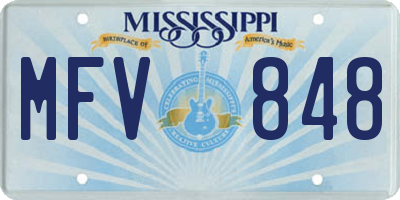 MS license plate MFV848
