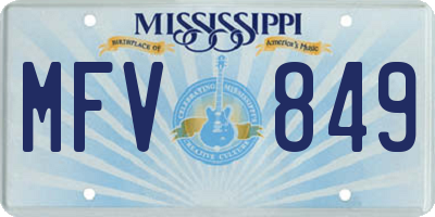 MS license plate MFV849