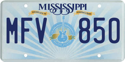MS license plate MFV850