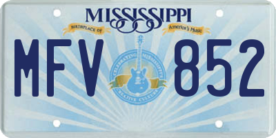 MS license plate MFV852