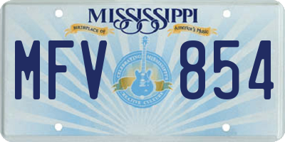 MS license plate MFV854