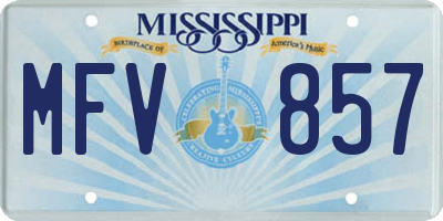 MS license plate MFV857