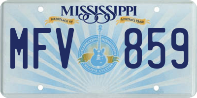 MS license plate MFV859