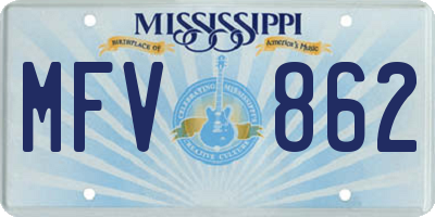 MS license plate MFV862