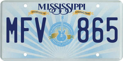 MS license plate MFV865