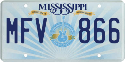MS license plate MFV866