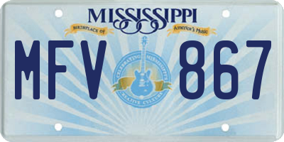 MS license plate MFV867