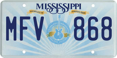 MS license plate MFV868