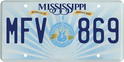MS license plate MFV869