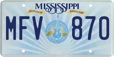 MS license plate MFV870