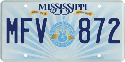 MS license plate MFV872