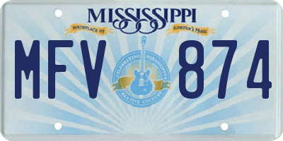 MS license plate MFV874