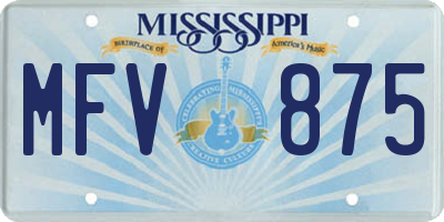MS license plate MFV875
