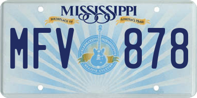 MS license plate MFV878