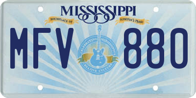 MS license plate MFV880