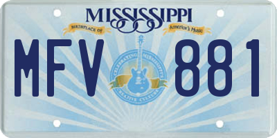MS license plate MFV881