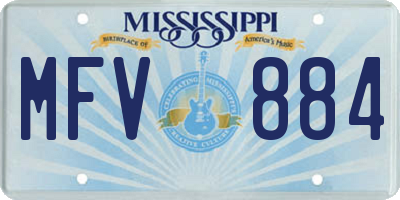 MS license plate MFV884