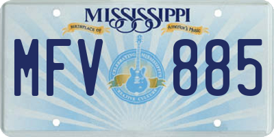 MS license plate MFV885