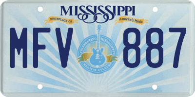 MS license plate MFV887