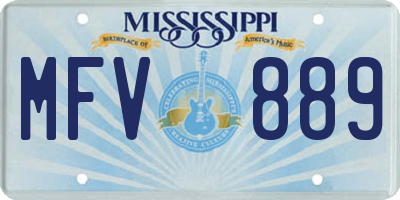 MS license plate MFV889
