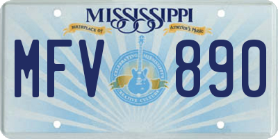 MS license plate MFV890