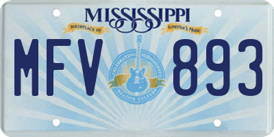 MS license plate MFV893