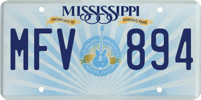 MS license plate MFV894