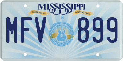 MS license plate MFV899