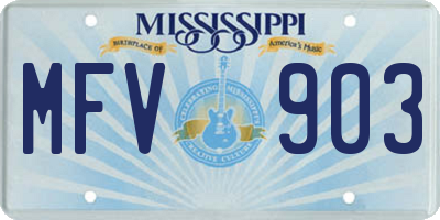 MS license plate MFV903