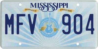 MS license plate MFV904