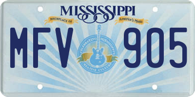 MS license plate MFV905