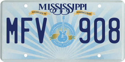 MS license plate MFV908