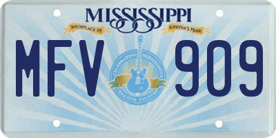 MS license plate MFV909