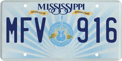 MS license plate MFV916