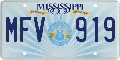 MS license plate MFV919