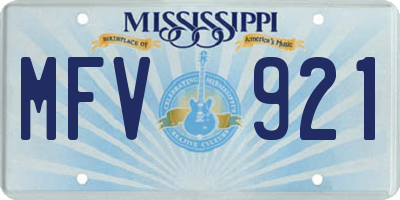 MS license plate MFV921