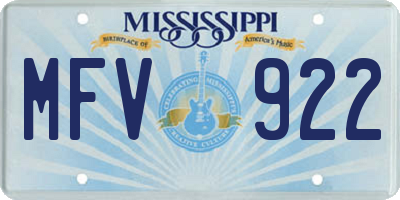 MS license plate MFV922