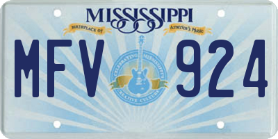 MS license plate MFV924