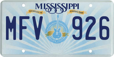 MS license plate MFV926