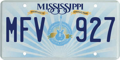 MS license plate MFV927