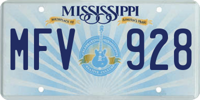MS license plate MFV928