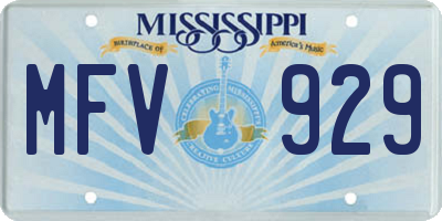 MS license plate MFV929