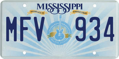 MS license plate MFV934