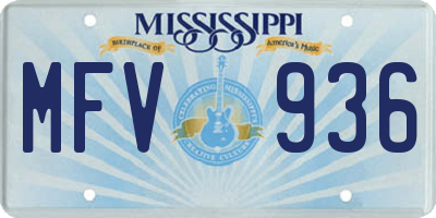 MS license plate MFV936