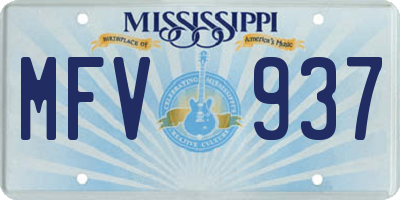 MS license plate MFV937
