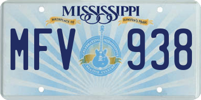 MS license plate MFV938