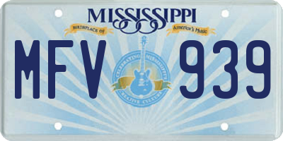 MS license plate MFV939