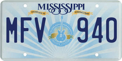 MS license plate MFV940