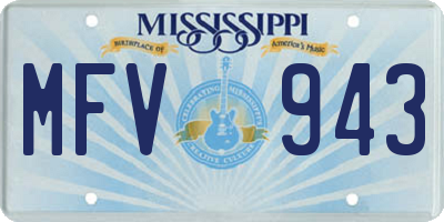 MS license plate MFV943